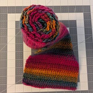 **SOLD OUTSIDE OF POSHMARK ** Handmade / Crocheted Scarf - Fall Jewel Tones (#2)